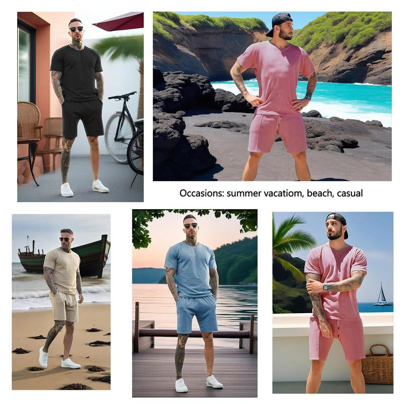GINGTTO Mens Short Sets 2 Piece Outfits Fashion Summer Tracksuits Casual Set