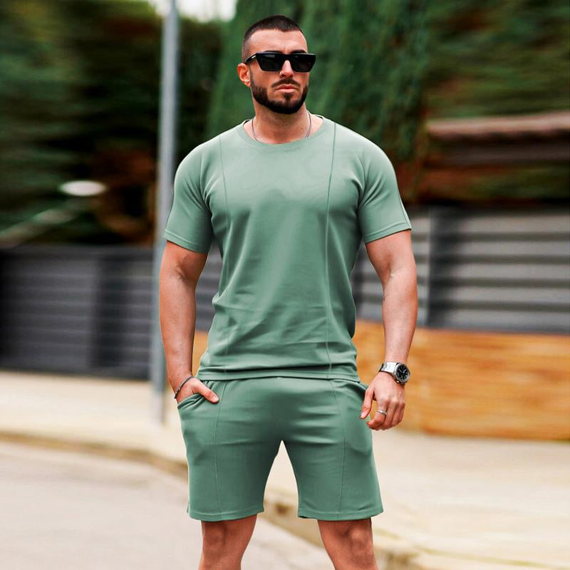 Men Fashion Workout Shirt & Short Set