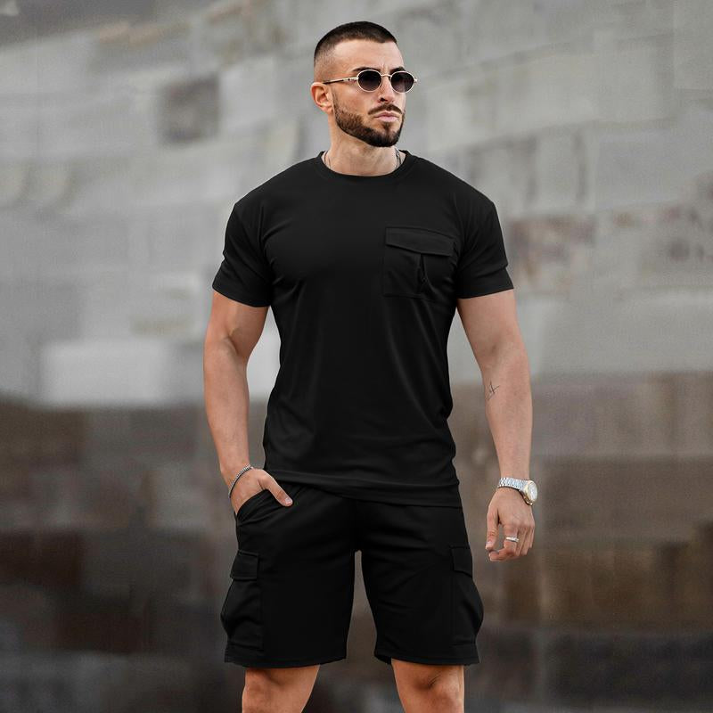 Men Fashion Workout Shirt & Short Set