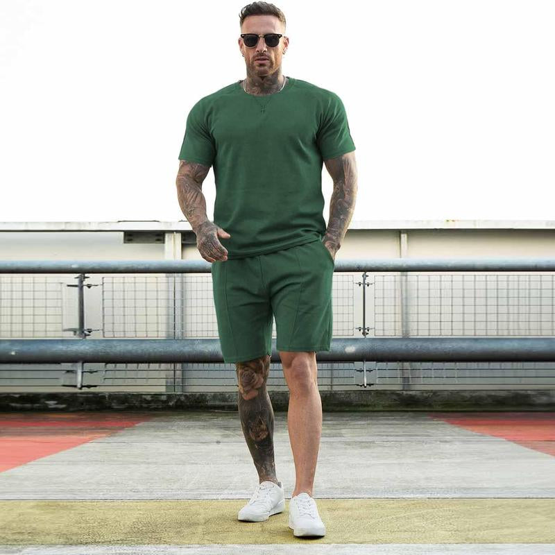 GINGTTO Mens Short Sets 2 Piece Outfits Fashion Summer Tracksuits Casual Set