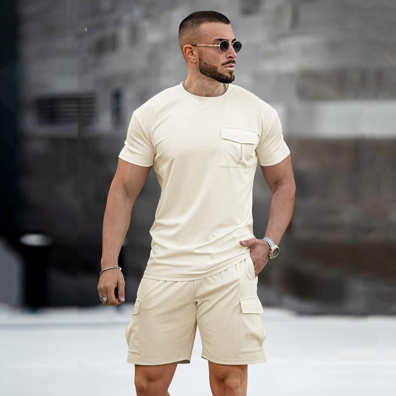 Men Fashion Workout Shirt & Short Set