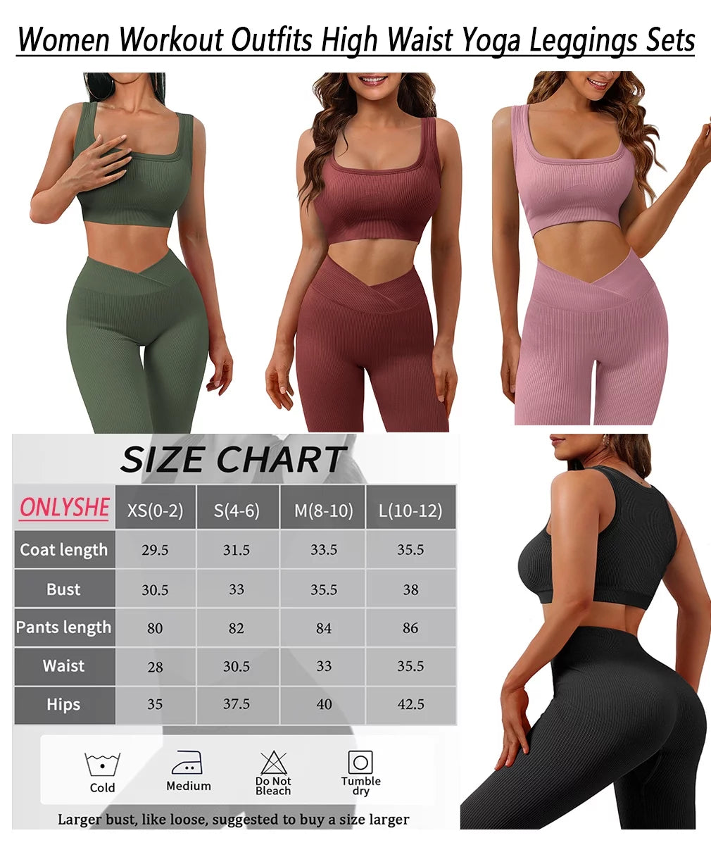 Women Workout Set Seamless 2 Pieces Sleeveless Tank Tops Outfits Casual Sports Sweatsuit Bodycon Shorts and Bra Activewear Tracksuits