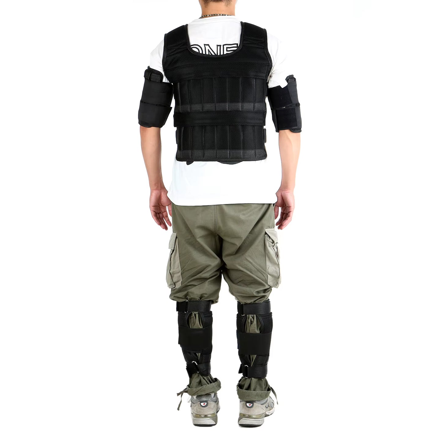 15Kg/35Kg Adjustable Weight Vest Exercise Loading Weight Vest Strength Training Jacket with 6Kg Leg Weight 5Kg Arm Weight