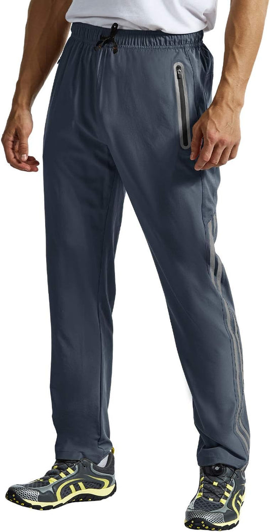 Men'S Sweatpants Zipper Pockets Lightweight Exercise Pants Running Workout Sports